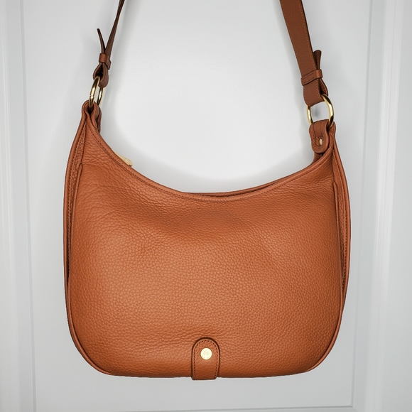 GiGi New York Cognac Brown Leather Crossbody Bag - Picture 2 of 4